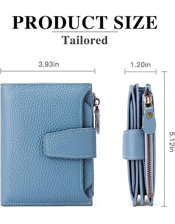 FALAN MULE Small Wallet for Women Genuine Leather Bifold Compact RFID Blocking Small Womens Wallet