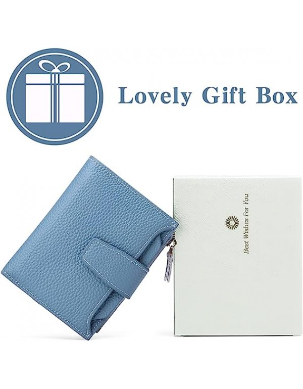 FALAN MULE Small Wallet for Women Genuine Leather Bifold Compact RFID Blocking Small Womens Wallet