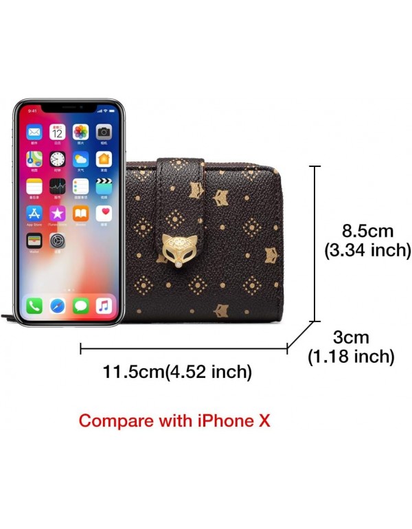 Women Leather Wallet Small Wallet Trifold Pocket Wallet with Coin Pocket (brown1)