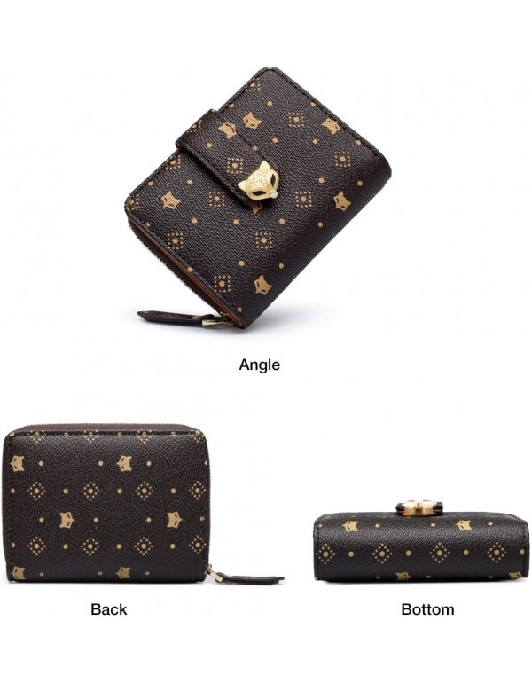 Women Leather Wallet Small Wallet Trifold Pocket Wallet with Coin Pocket (brown1)