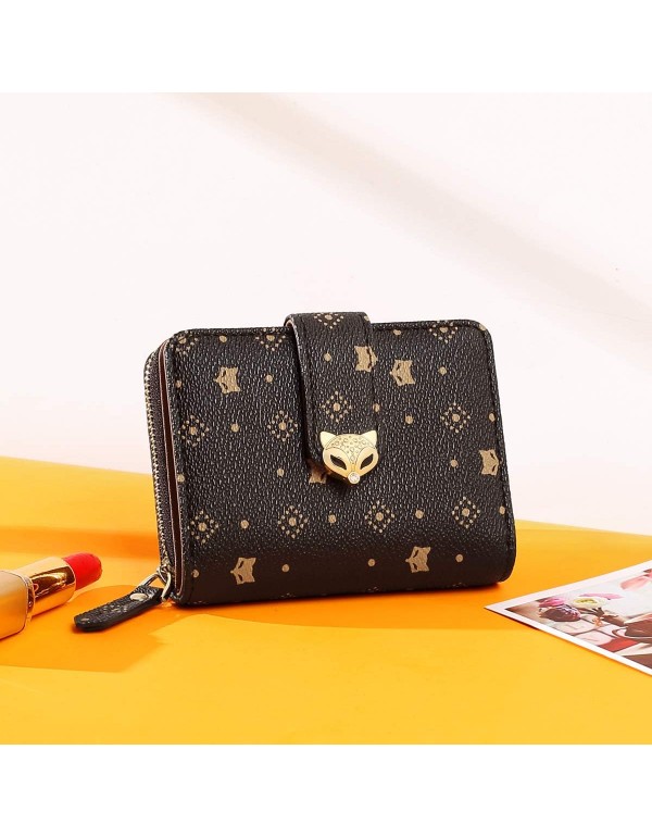 Women Leather Wallet Small Wallet Trifold Pocket Wallet with Coin Pocket (brown1)