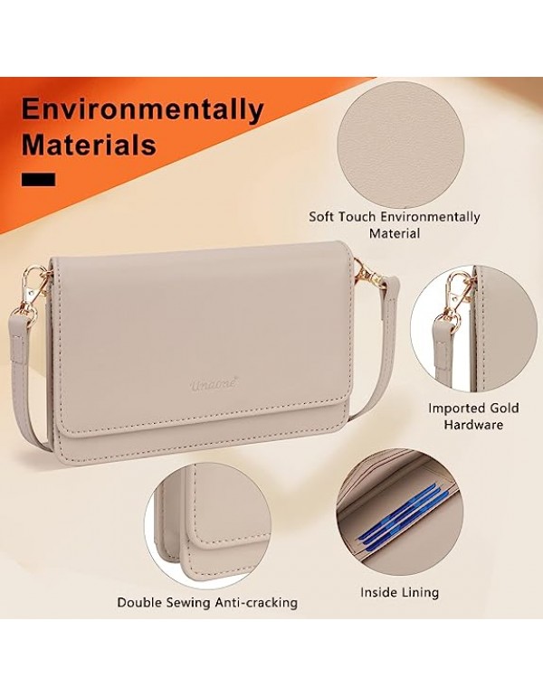 Crossbody Bags for Women, Small Crossbody Cell Phone Purse Wallet Shoulder Bag with Card Holder and 2 Straps Wristlet