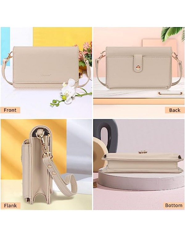 Crossbody Bags for Women, Small Crossbody Cell Phone Purse Wallet Shoulder Bag with Card Holder and 2 Straps Wristlet