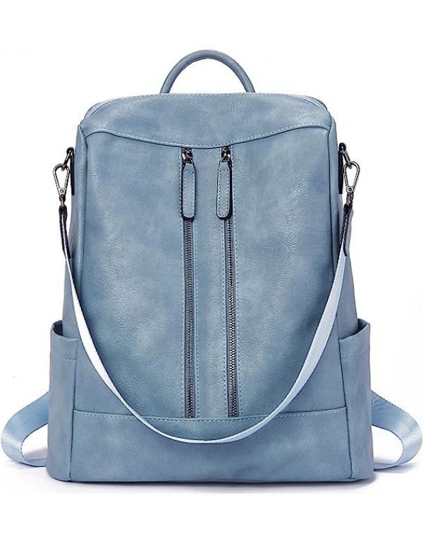 Women Backpack Purse Leather Anti-theft Travel Bac...