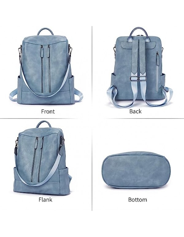 Women Backpack Purse Leather Anti-theft Travel Backpack Fashion Shoulder Handbag