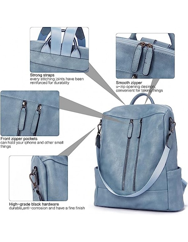 Women Backpack Purse Leather Anti-theft Travel Backpack Fashion Shoulder Handbag