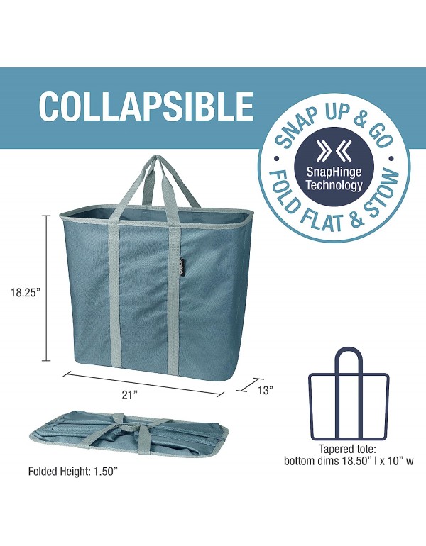 Collapsible Laundry Basket, Large Foldable Clothes Hamper Bag, Laundry Tote Carry All Bin XL Pop-Up Caddy with Handles, Dark Teal/Light Teal, 2 Pack
