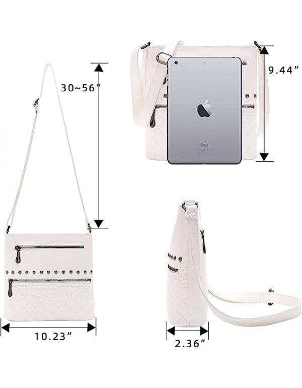 Women's Multi Pocket Crossbody Bags, Leather Shoulder Wallets, Zip Pockets, Pouches, Crossbody Wallets and Totes PU