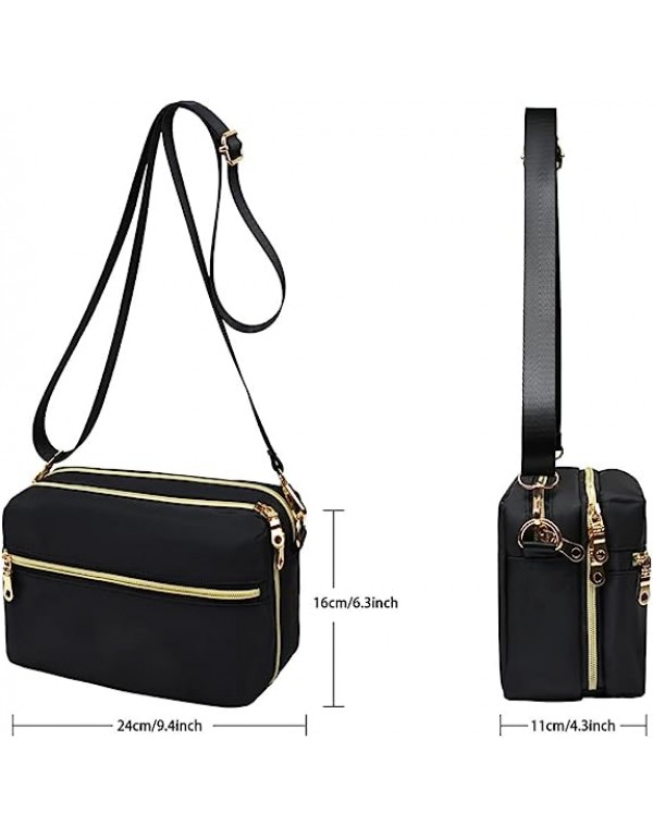 Functional Multi Pocket Crossbody Bag for Women Stylish Ladies Shoulder Messenger Bags Purse